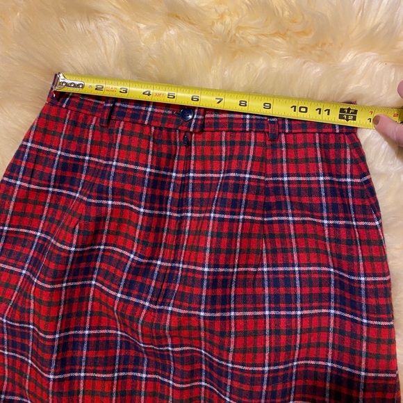 Vintage Plaid high waist midi skirt Sz 9 - Picture 7 of 8